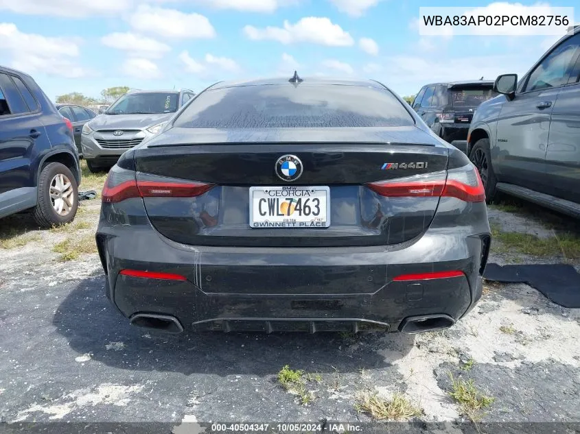 2023 BMW M440I VIN: WBA83AP02PCM82756 Lot: 40504347