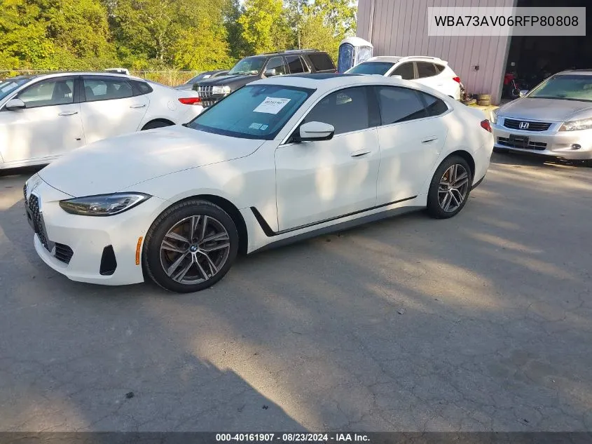 2024 BMW 4 Series Gran Coupe 430I xDrive VIN: WBA73AV06RFP80808 Lot: 40161907