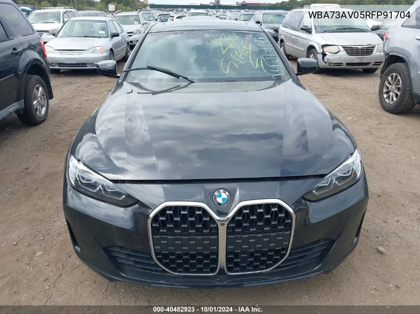 2024 BMW 4 Series Gran Coupe 430I xDrive VIN: WBA73AV05RFP91704 Lot: 40482923