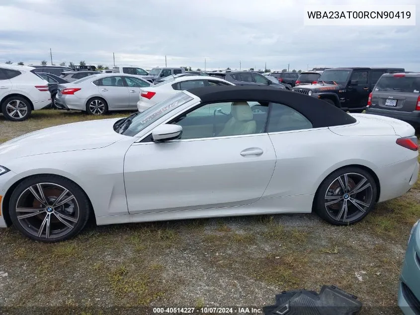 2024 BMW 4 Series VIN: WBA23AT00RCN90419 Lot: 40514227