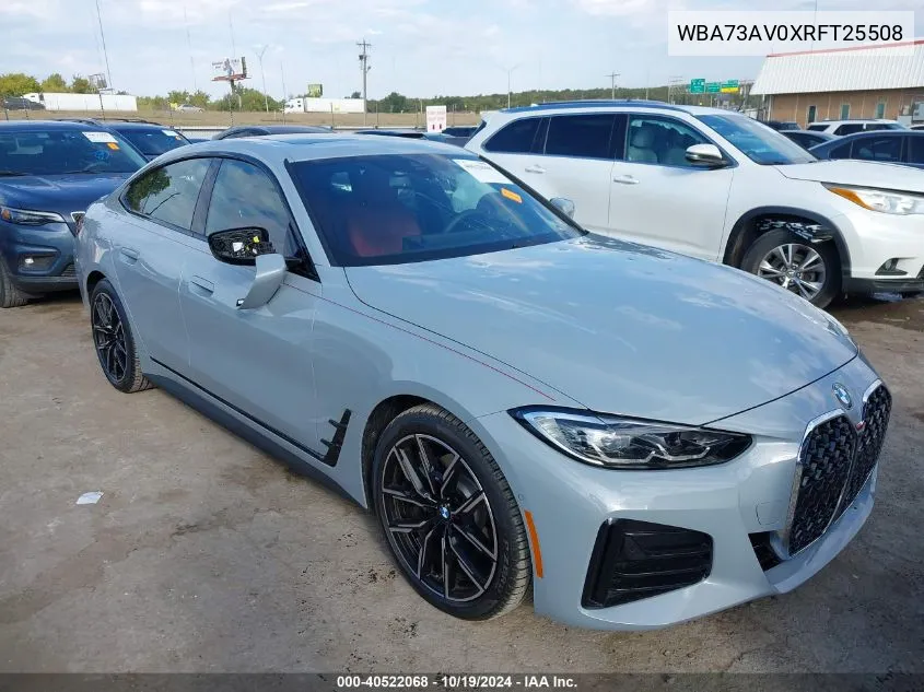 2024 BMW 4 Series Gran Coupe 430I xDrive VIN: WBA73AV0XRFT25508 Lot: 40522068