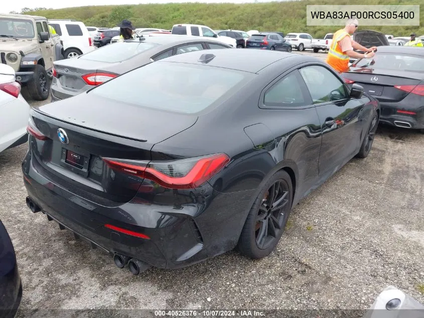 2024 BMW M440I VIN: WBA83AP00RCS05400 Lot: 40526376