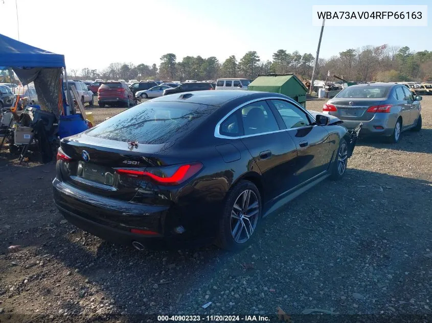 2024 BMW 4 Series Gran Coupe 430I xDrive VIN: WBA73AV04RFP66163 Lot: 40902323