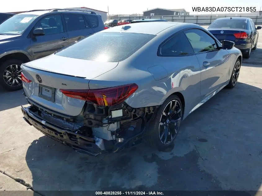 2025 BMW M440I xDrive VIN: WBA83DA07SCT21855 Lot: 40828255