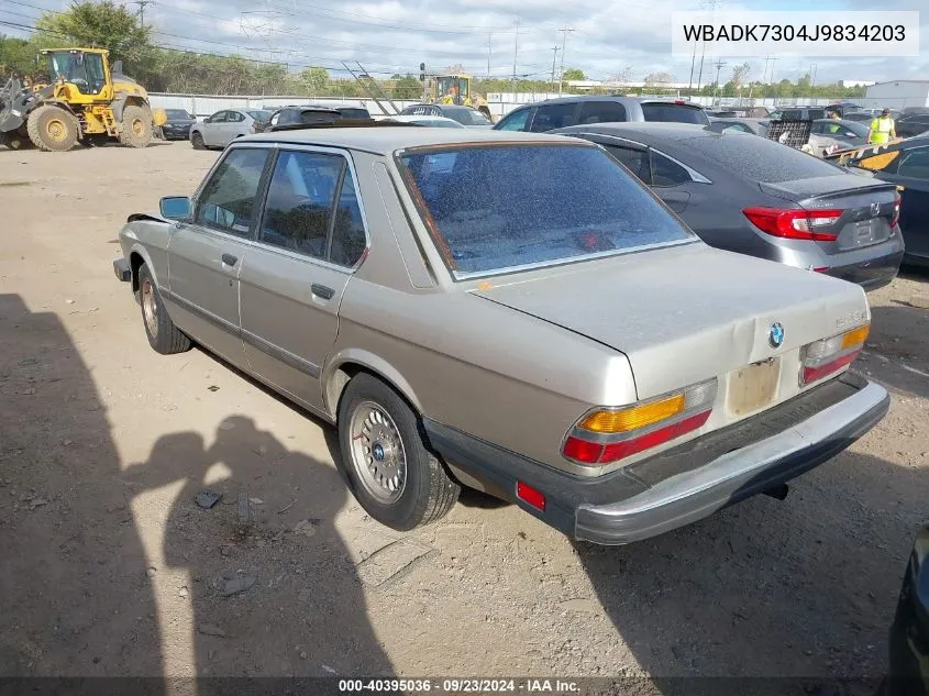 1988 BMW 528 E VIN: WBADK7304J9834203 Lot: 40395036