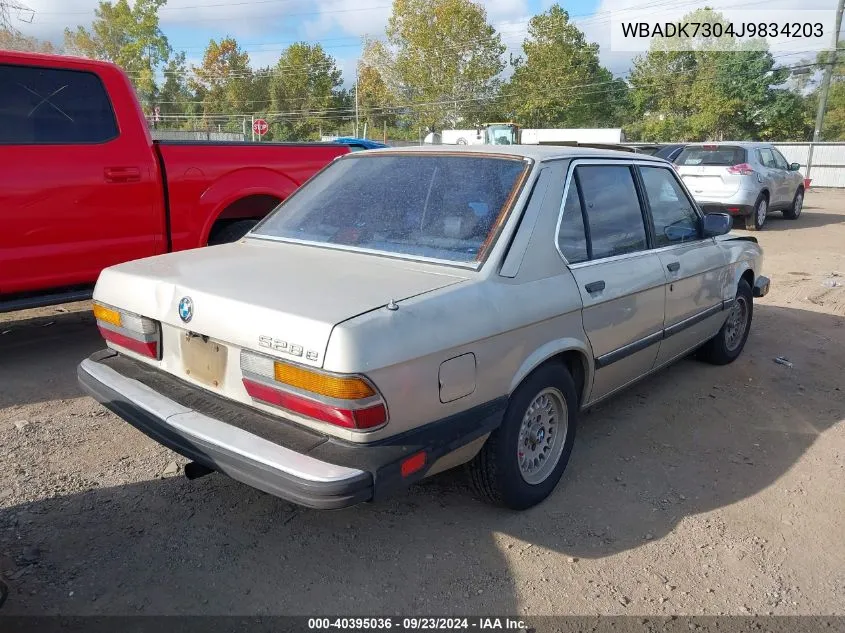 1988 BMW 528 E VIN: WBADK7304J9834203 Lot: 40395036