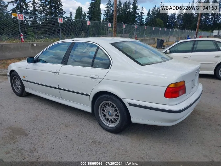 1998 BMW 528I VIN: WBADD6326WGT94168 Lot: 39955095