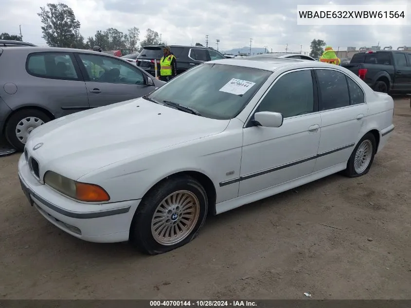 1998 BMW 540 I Automatic VIN: WBADE632XWBW61564 Lot: 40700144