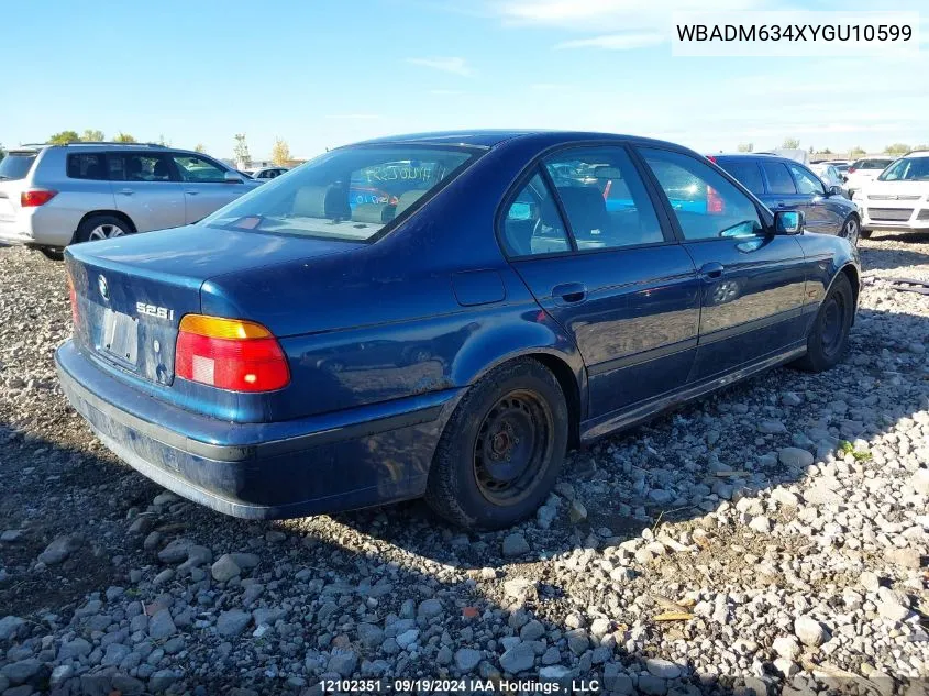 2000 BMW 528 I VIN: WBADM634XYGU10599 Lot: 12102351