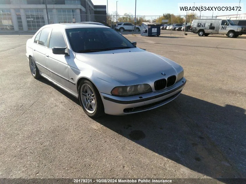 2000 BMW 540I VIN: WBADN534XYGC93472 Lot: 20179231