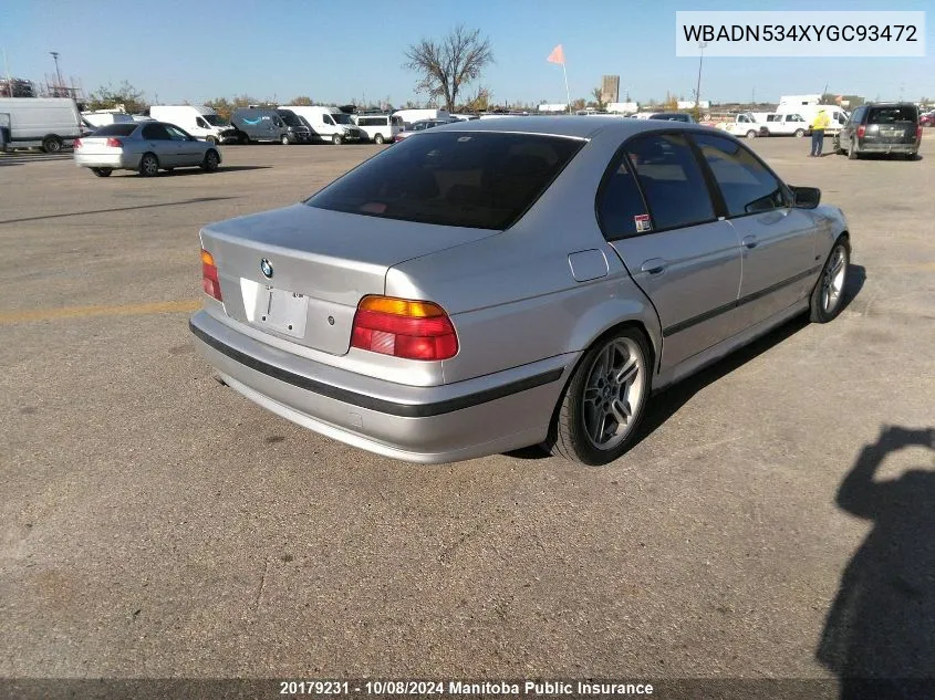 2000 BMW 540I VIN: WBADN534XYGC93472 Lot: 20179231