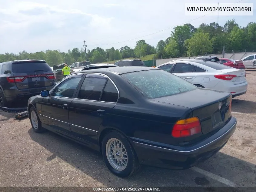 2000 BMW 528Ia VIN: WBADM6346YGV03698 Lot: 39225693