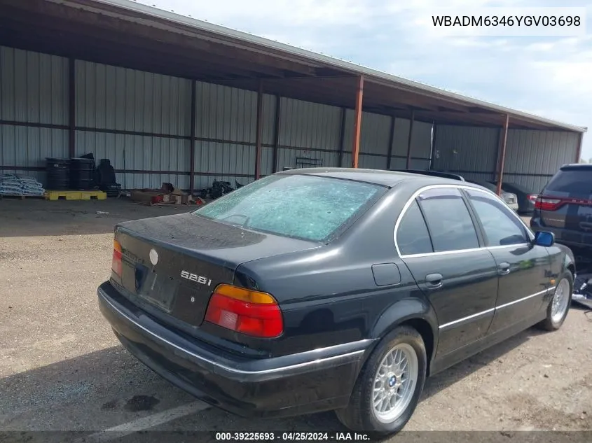 2000 BMW 528Ia VIN: WBADM6346YGV03698 Lot: 39225693