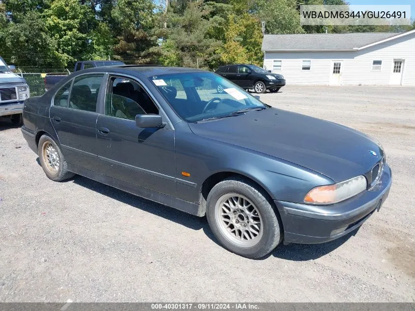 2000 BMW 528Ia VIN: WBADM6344YGU26491 Lot: 40301317