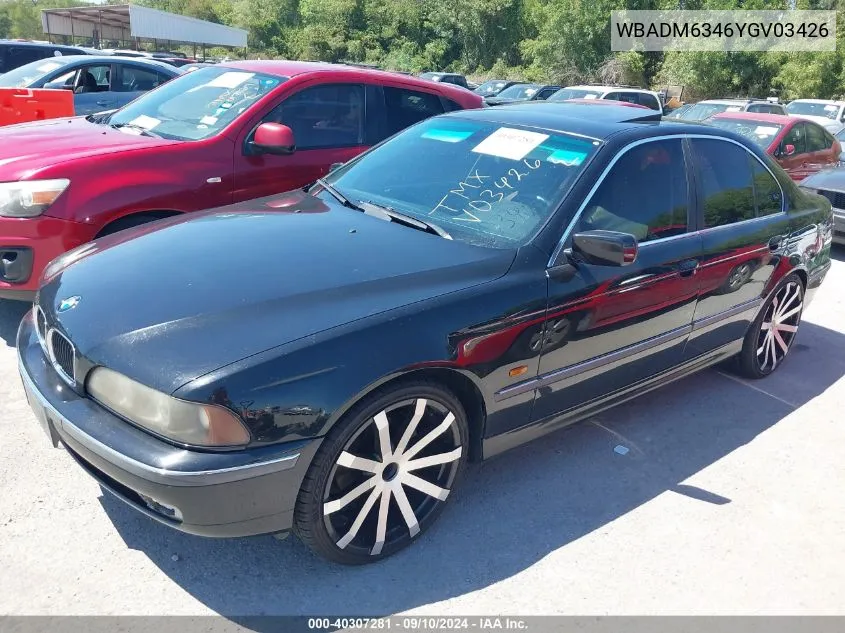 2000 BMW 528Ia VIN: WBADM6346YGV03426 Lot: 40307281