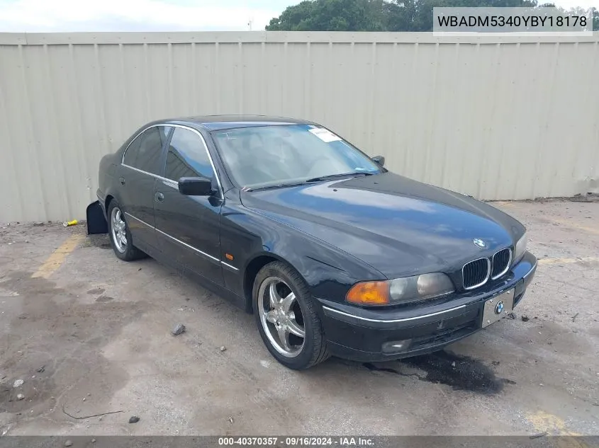 2000 BMW 528I VIN: WBADM5340YBY18178 Lot: 40370357