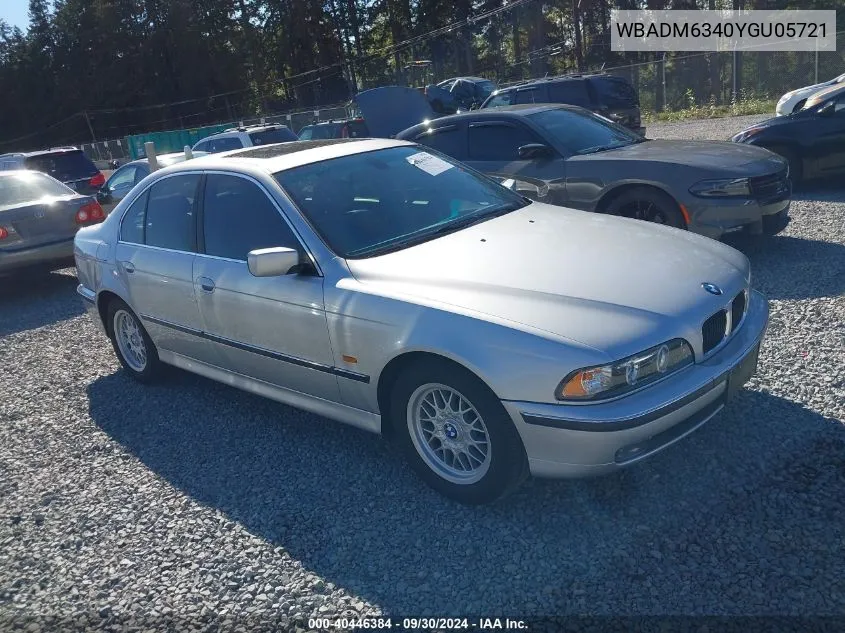 2000 BMW 528Ia VIN: WBADM6340YGU05721 Lot: 40446384