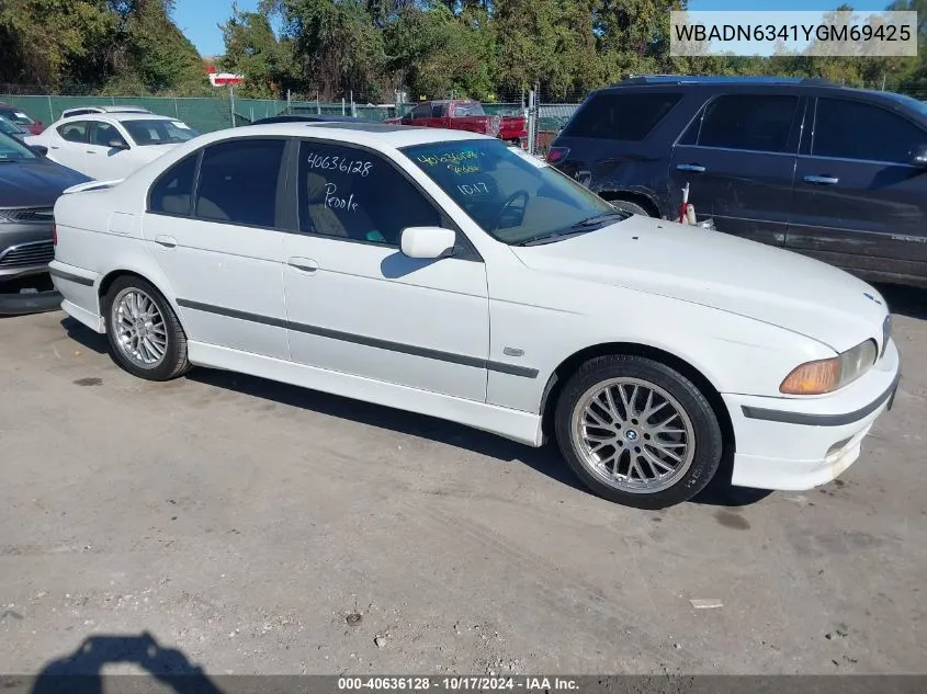 2000 BMW 540Ia VIN: WBADN6341YGM69425 Lot: 40636128