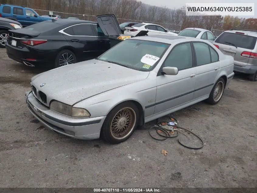 2000 BMW 528 I Automatic VIN: WBADM6340YGU25385 Lot: 40707110