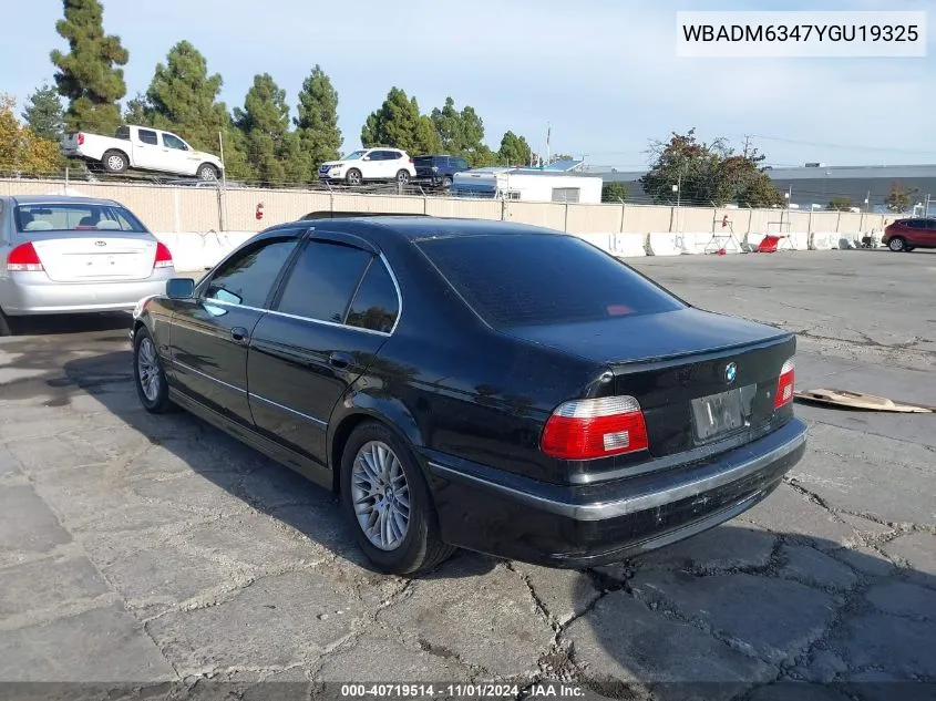 2000 BMW 528Ia VIN: WBADM6347YGU19325 Lot: 40719514