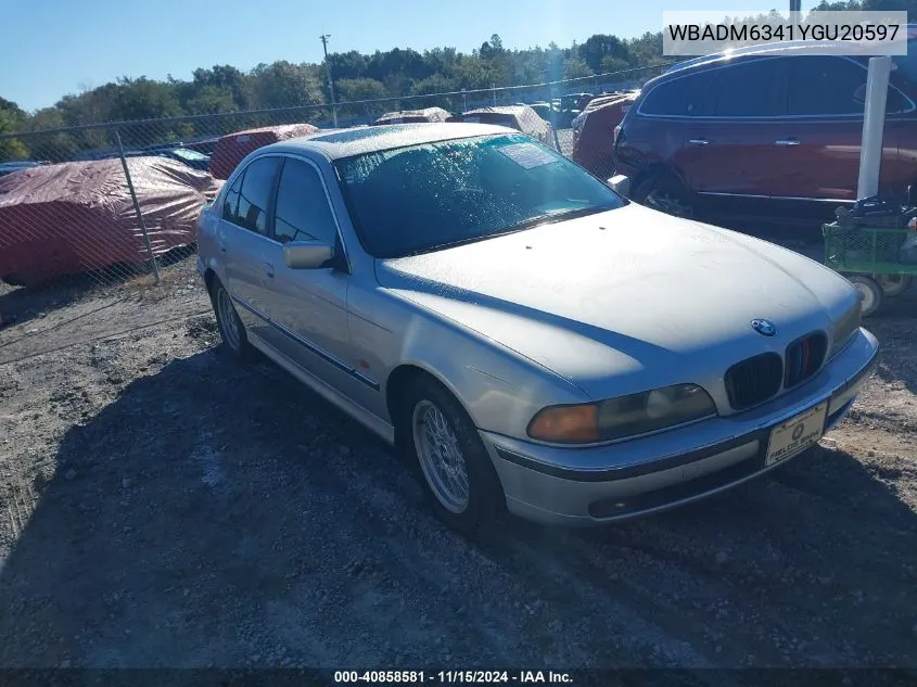 2000 BMW 528Ia VIN: WBADM6341YGU20597 Lot: 40858581