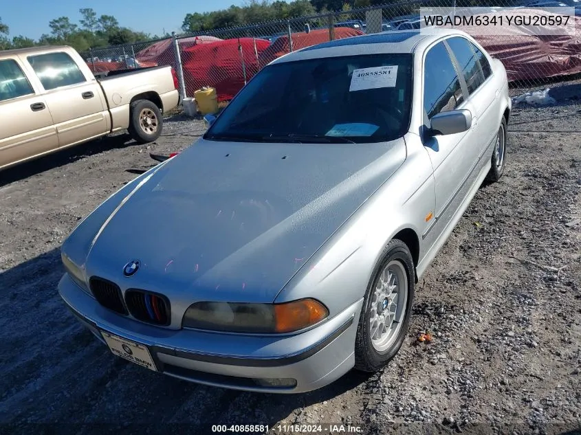 2000 BMW 528Ia VIN: WBADM6341YGU20597 Lot: 40858581