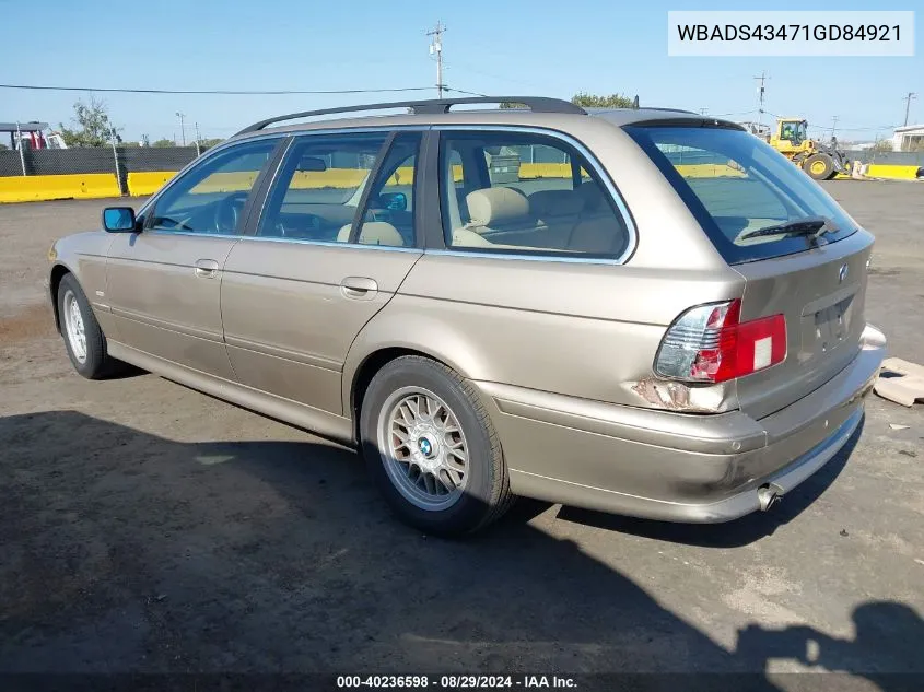 2001 BMW 525Ia VIN: WBADS43471GD84921 Lot: 40236598