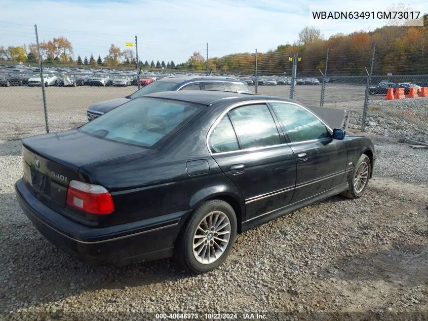 2001 BMW 540Ia VIN: WBADN63491GM73017 Lot: 40646973