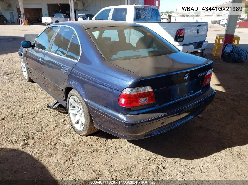 2001 BMW 525Ia VIN: WBADT43441GX21989 Lot: 40774020