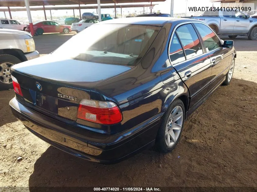 2001 BMW 525Ia VIN: WBADT43441GX21989 Lot: 40774020