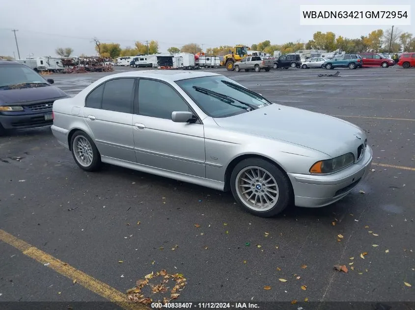 2001 BMW 5 Series 540Ia VIN: WBADN63421GM72954 Lot: 40838407