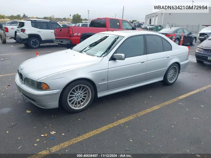 2001 BMW 5 Series 540Ia VIN: WBADN63421GM72954 Lot: 40838407