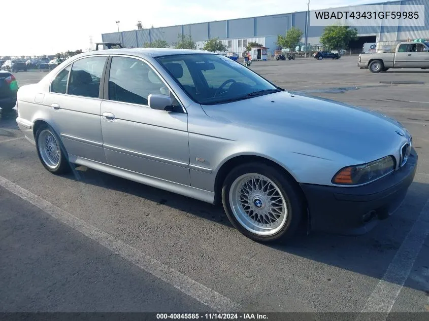 2001 BMW 525Ia VIN: WBADT43431GF59985 Lot: 40845585