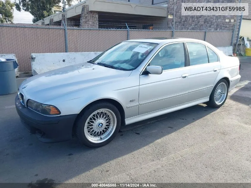 2001 BMW 525Ia VIN: WBADT43431GF59985 Lot: 40845585