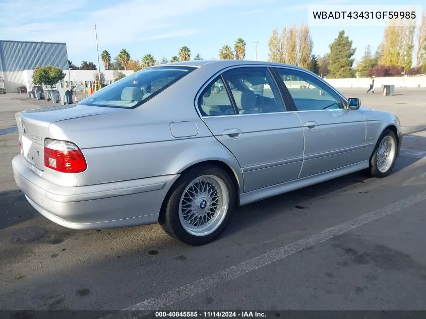 2001 BMW 525Ia VIN: WBADT43431GF59985 Lot: 40845585