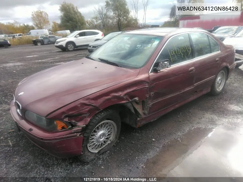 2002 BMW 540 I Automatic VIN: WBADN63412GN86428 Lot: 12121819