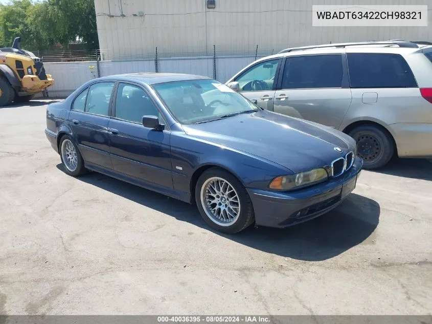 2002 BMW 530Ia VIN: WBADT63422CH98321 Lot: 40036395