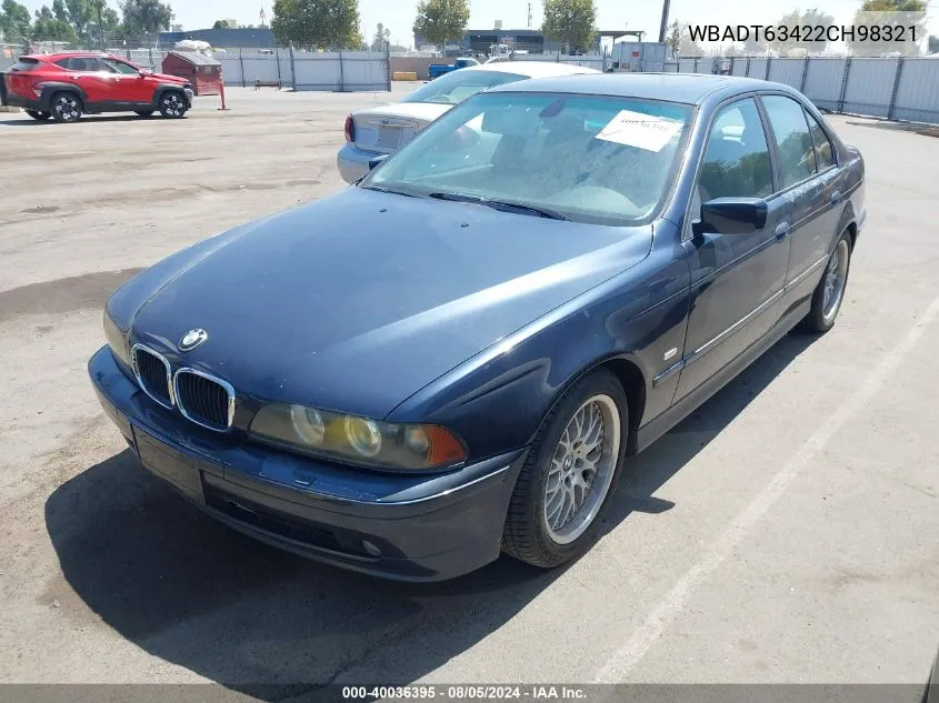 2002 BMW 530Ia VIN: WBADT63422CH98321 Lot: 40036395