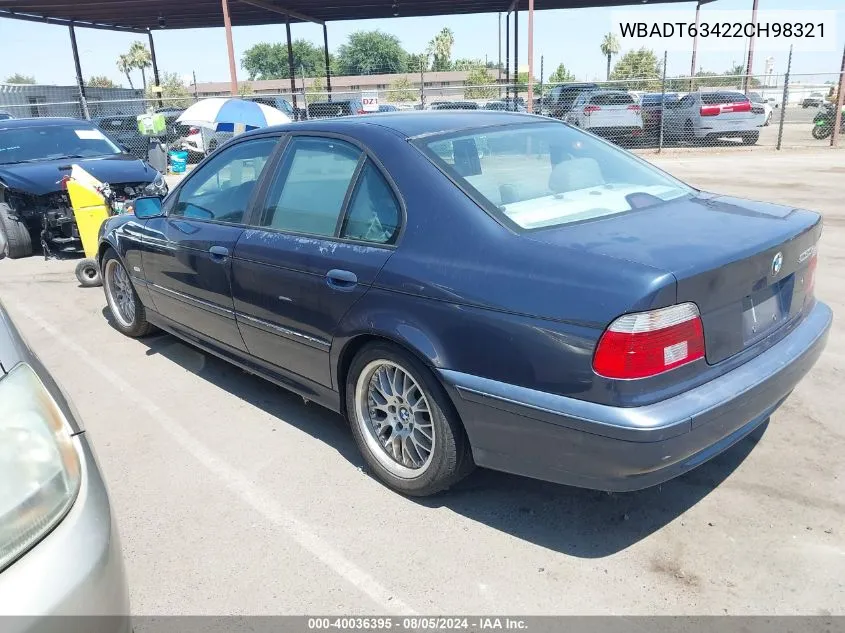 2002 BMW 530Ia VIN: WBADT63422CH98321 Lot: 40036395