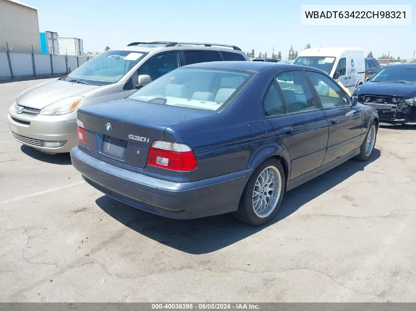 2002 BMW 530Ia VIN: WBADT63422CH98321 Lot: 40036395