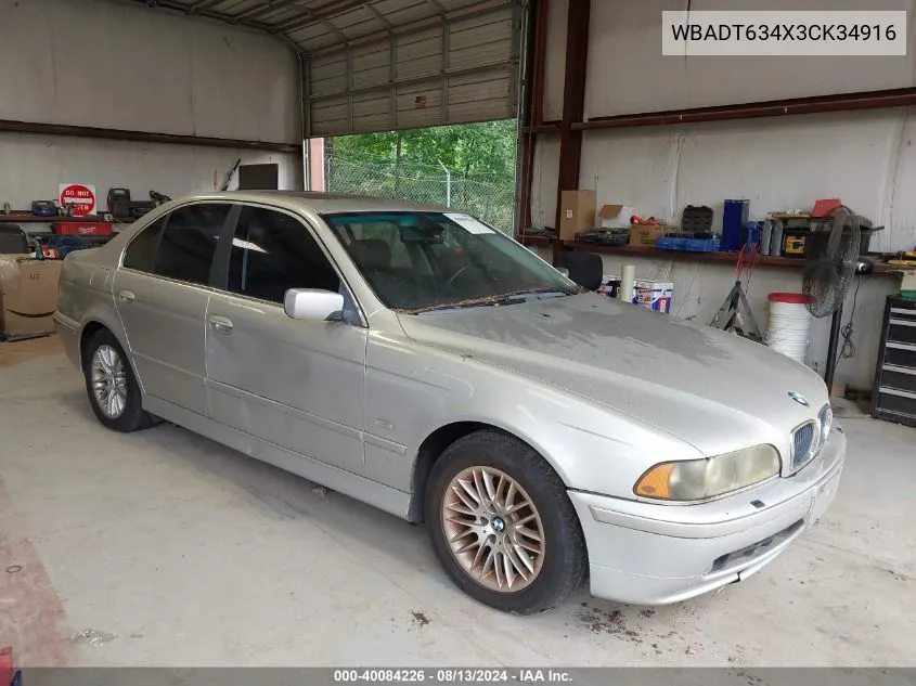 2003 BMW 530Ia VIN: WBADT634X3CK34916 Lot: 40084226