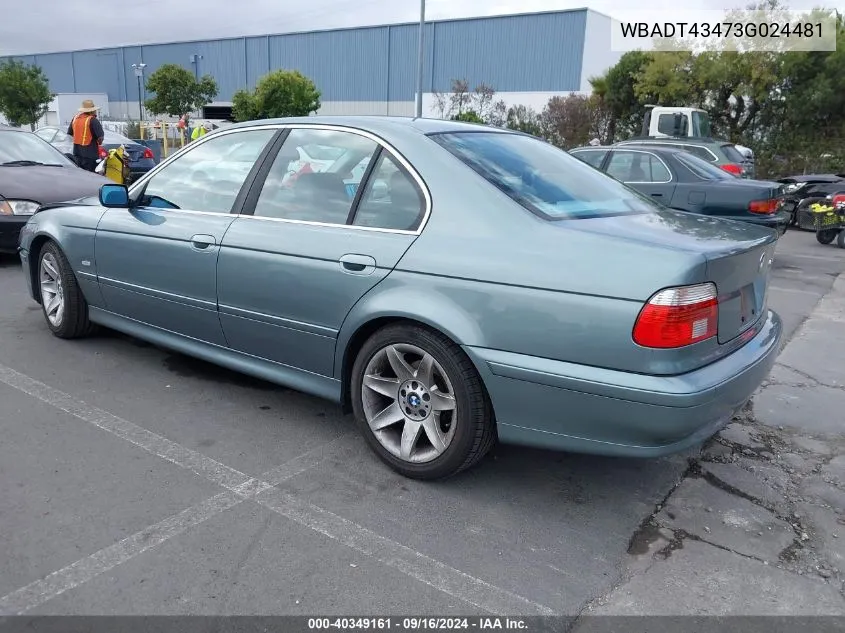 2003 BMW 525Ia I Automatic VIN: WBADT43473G024481 Lot: 40349161