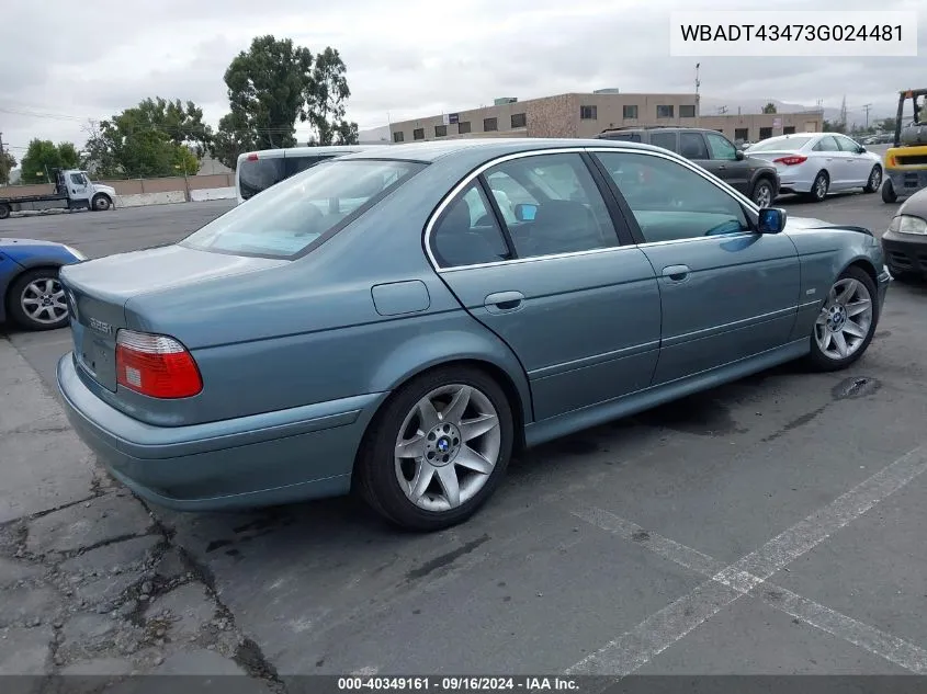 2003 BMW 525Ia I Automatic VIN: WBADT43473G024481 Lot: 40349161