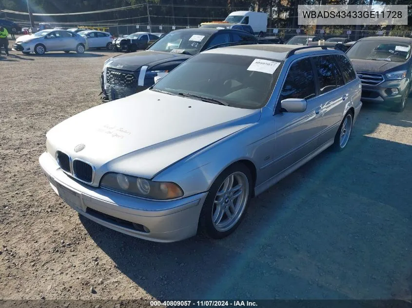 2003 BMW 525Ita VIN: WBADS43433GE11728 Lot: 40809057