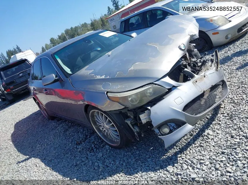 2004 BMW 525I VIN: WBANA53524B852557 Lot: 40025253