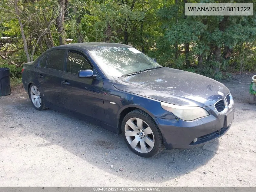 2004 BMW 530I I VIN: WBANA73534B811222 Lot: 40124221