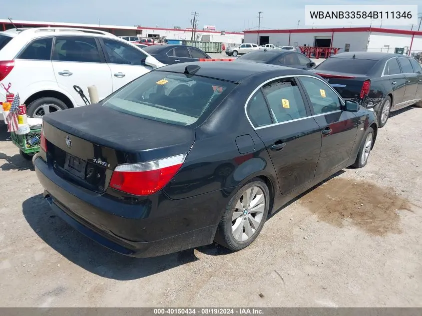 2004 BMW 545I VIN: WBANB33584B111346 Lot: 40150434