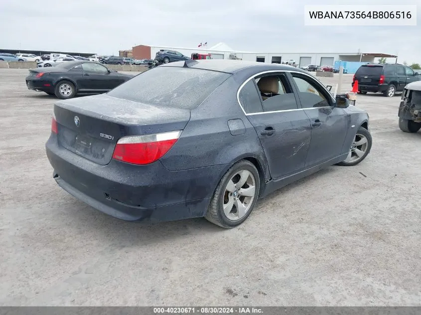 2004 BMW 530I VIN: WBANA73564B806516 Lot: 40230671