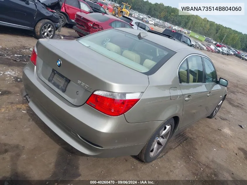 2004 BMW 530I VIN: WBANA73514B804060 Lot: 40260470