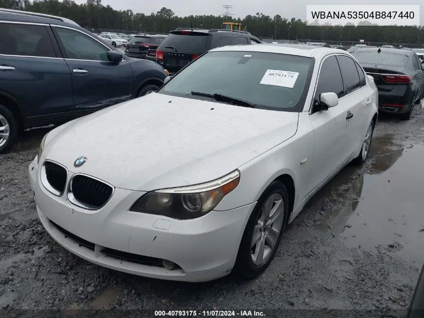 2004 BMW 525I VIN: WBANA53504B847440 Lot: 40793175